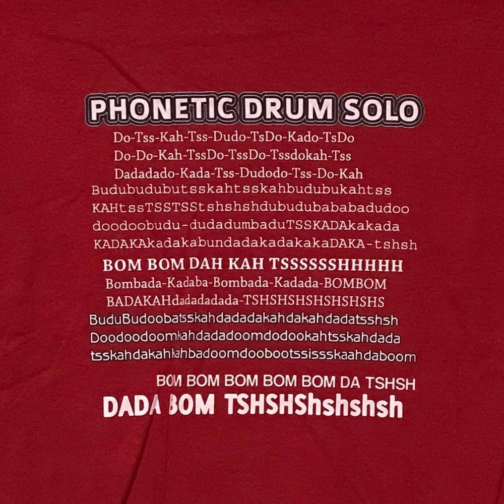 Gildan Brand T-shirt; Phonetic Drum Solo; Size M